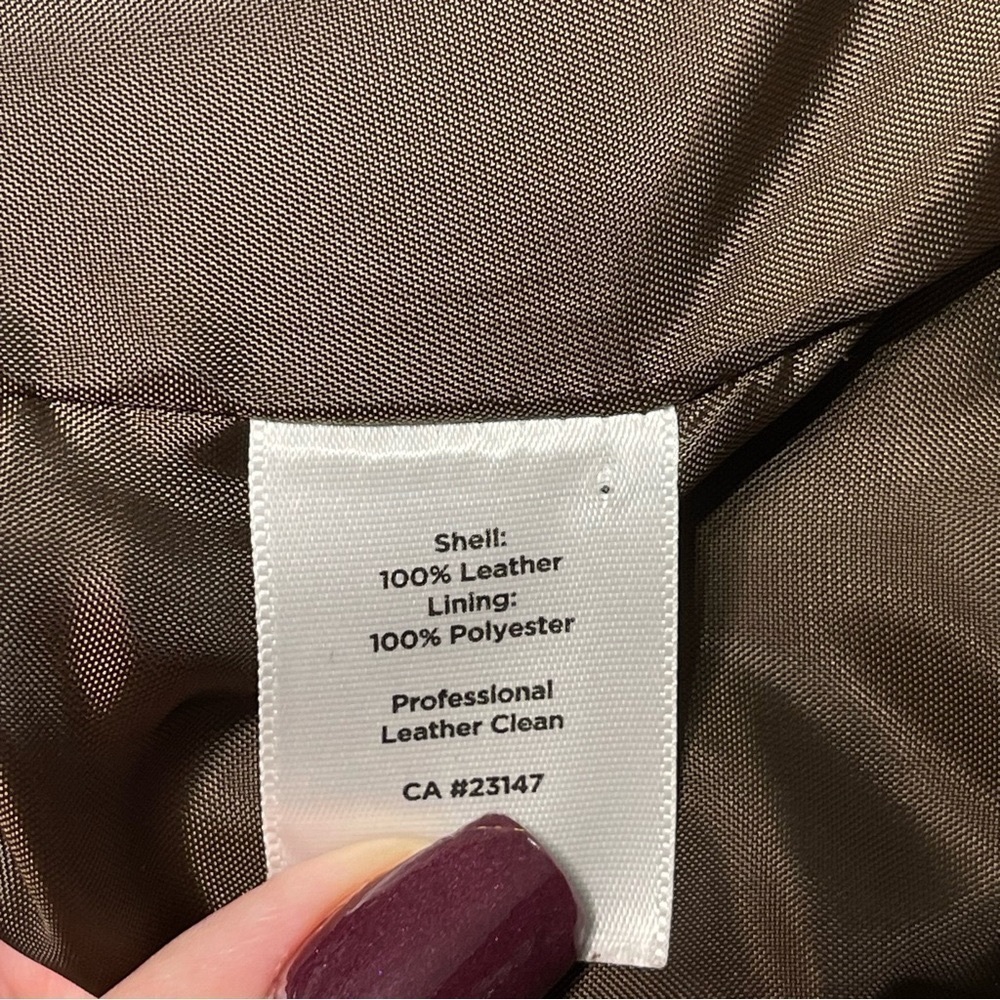 Talbots Brown Suede Leather Bomber Jacket Coat Women’s Size 14 - Picture 13 of 15